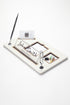 Organizer Leather Desk Nameplate Wood Detailed